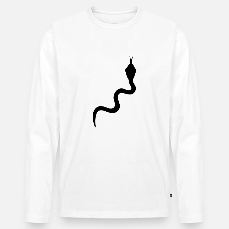 Schlange - Männer Premium Bio Langarmshirt - Weiß