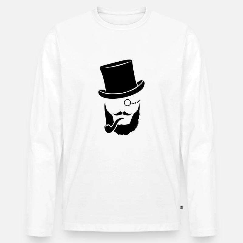 sir_11 - Männer Premium Bio Langarmshirt - Weiß
