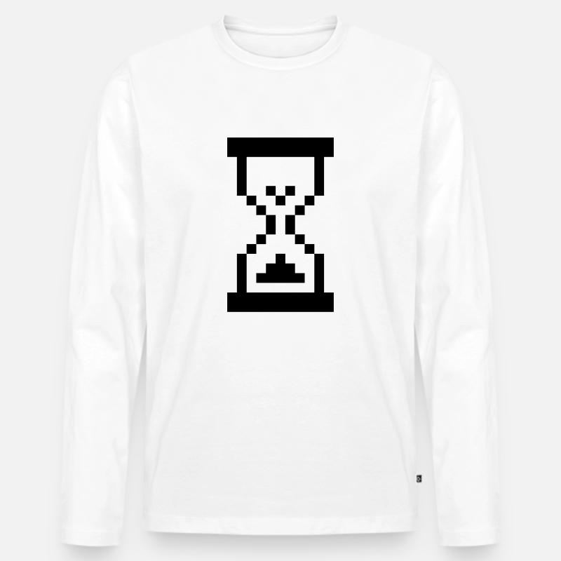 Computer Sanduhr - Konzept Warten - Männer Premium Bio Langarmshirt - Weiß
