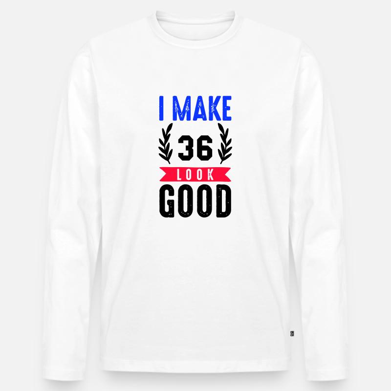 look good 36 - Männer Premium Bio Langarmshirt - Weiß