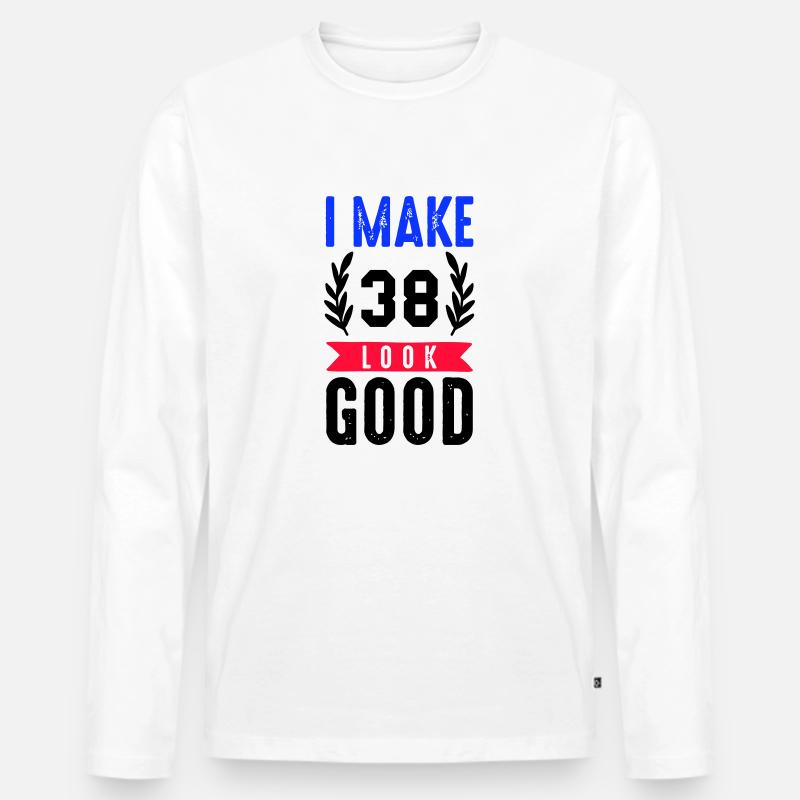 look good 38 - Männer Premium Bio Langarmshirt - Weiß