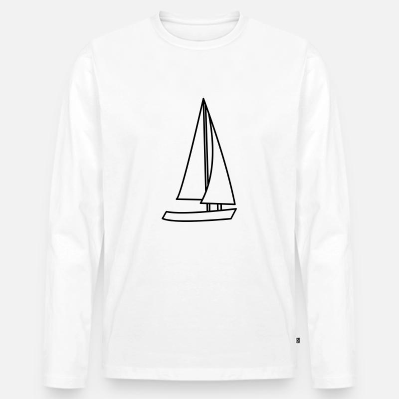 Segelschiff - Männer Premium Bio Langarmshirt - Weiß