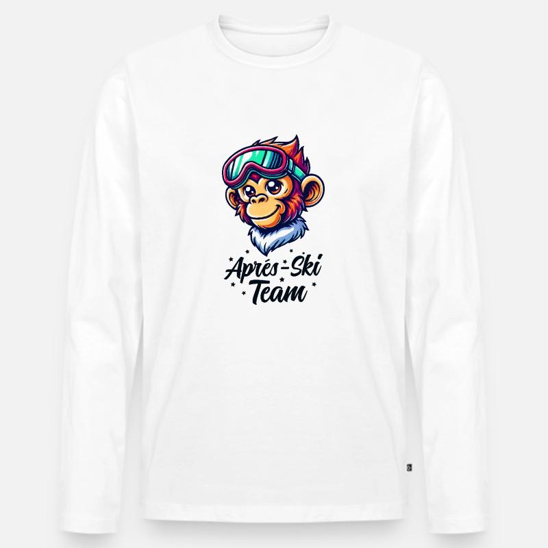 Affe Apres Ski Team - Männer Premium Bio Langarmshirt - Weiß