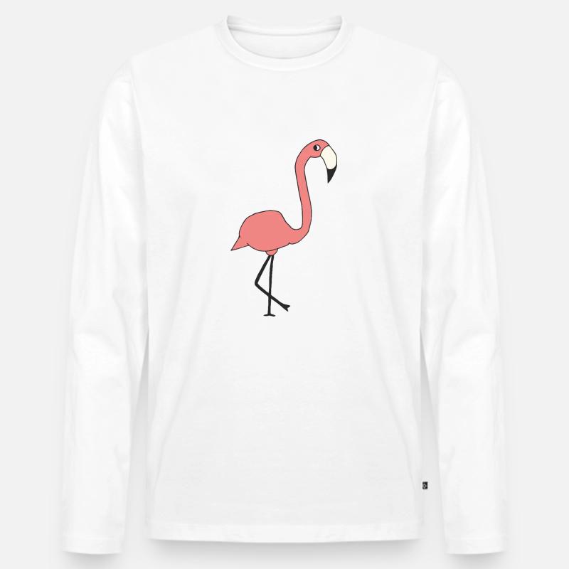 flamingo - Männer Premium Bio Langarmshirt - Weiß