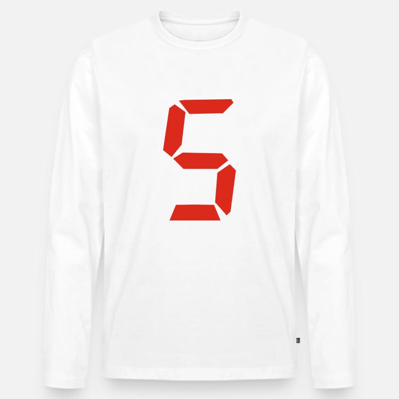 5 - Männer Premium Bio Langarmshirt - Weiß