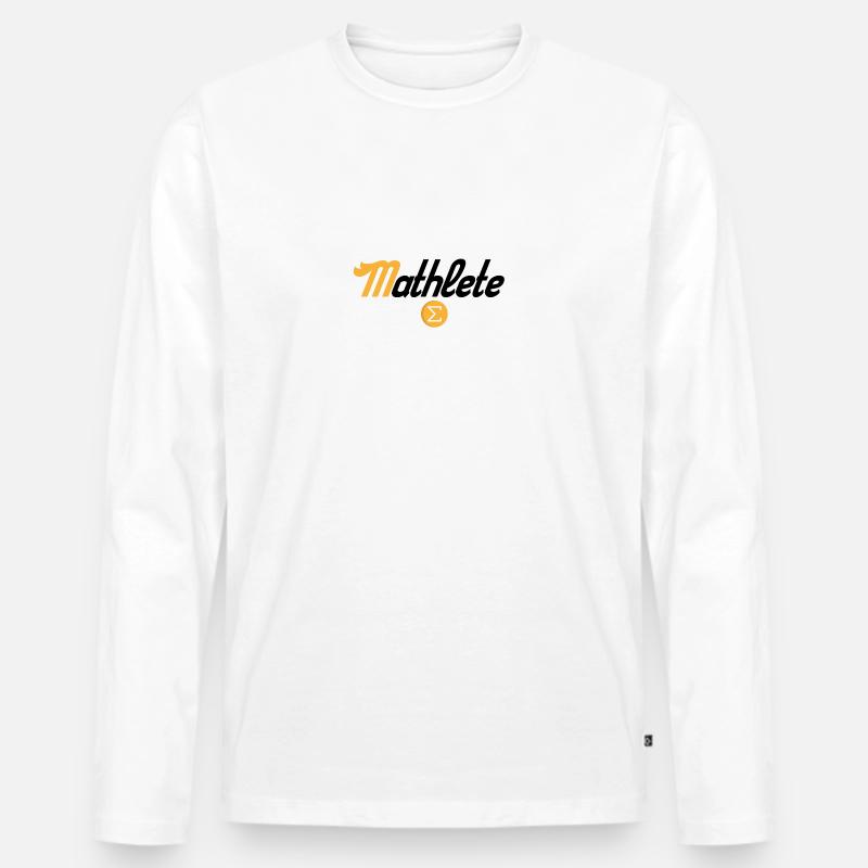Mathlete - Männer Premium Bio Langarmshirt - Weiß