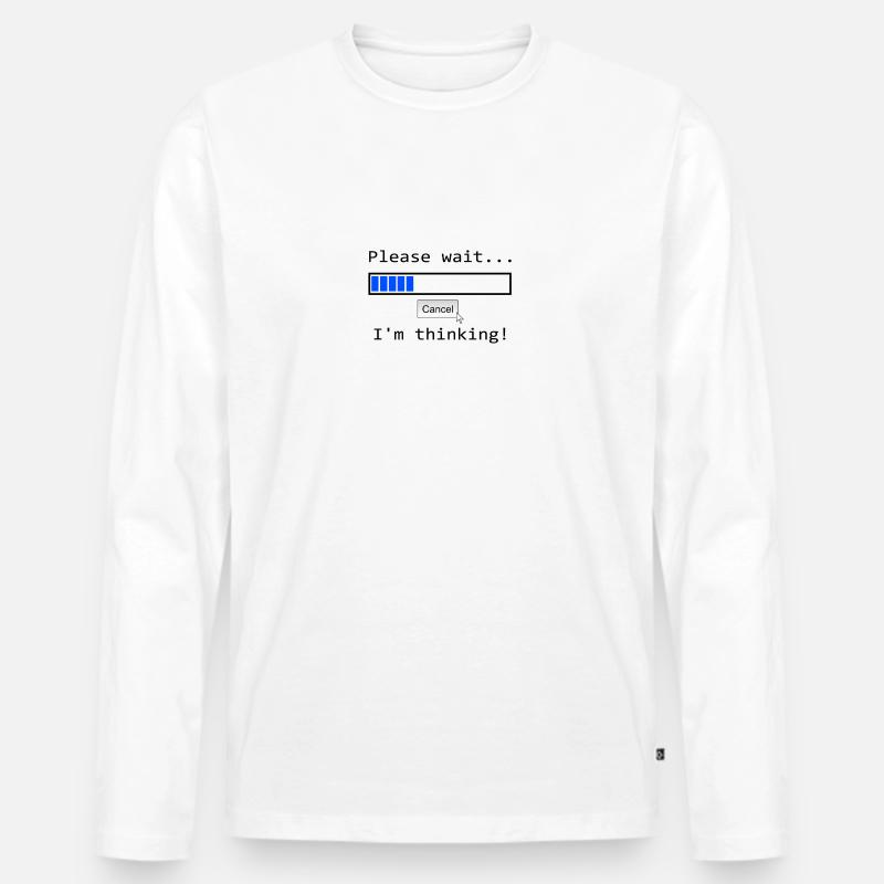 Ich denke nach - Männer Premium Bio Langarmshirt - Weiß