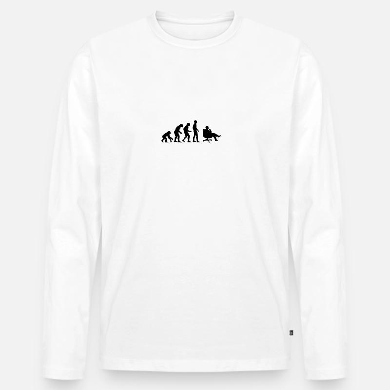 Evolution Chef Büro - Männer Premium Bio Langarmshirt - Weiß