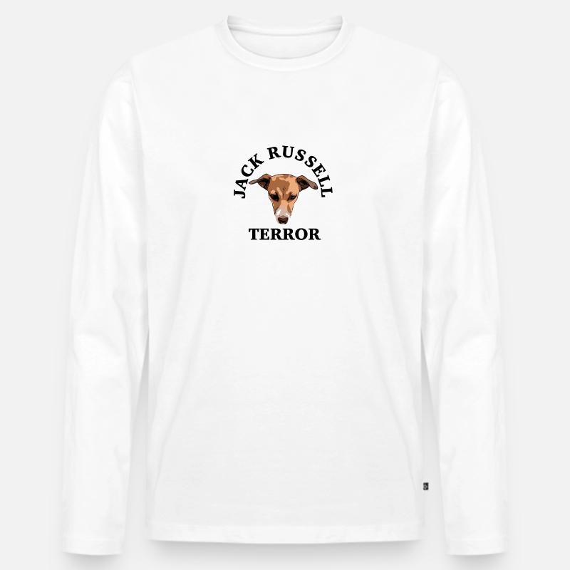 Jack Russell terror - Männer Premium Bio Langarmshirt - Weiß