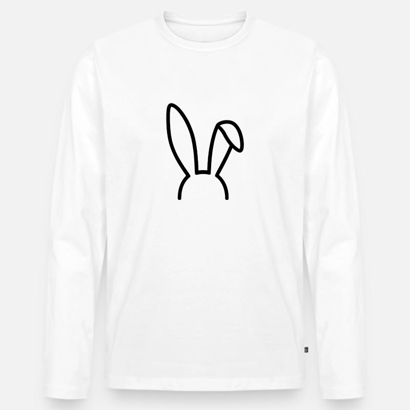 Bad Bunny Design - Männer Premium Bio Langarmshirt - Weiß