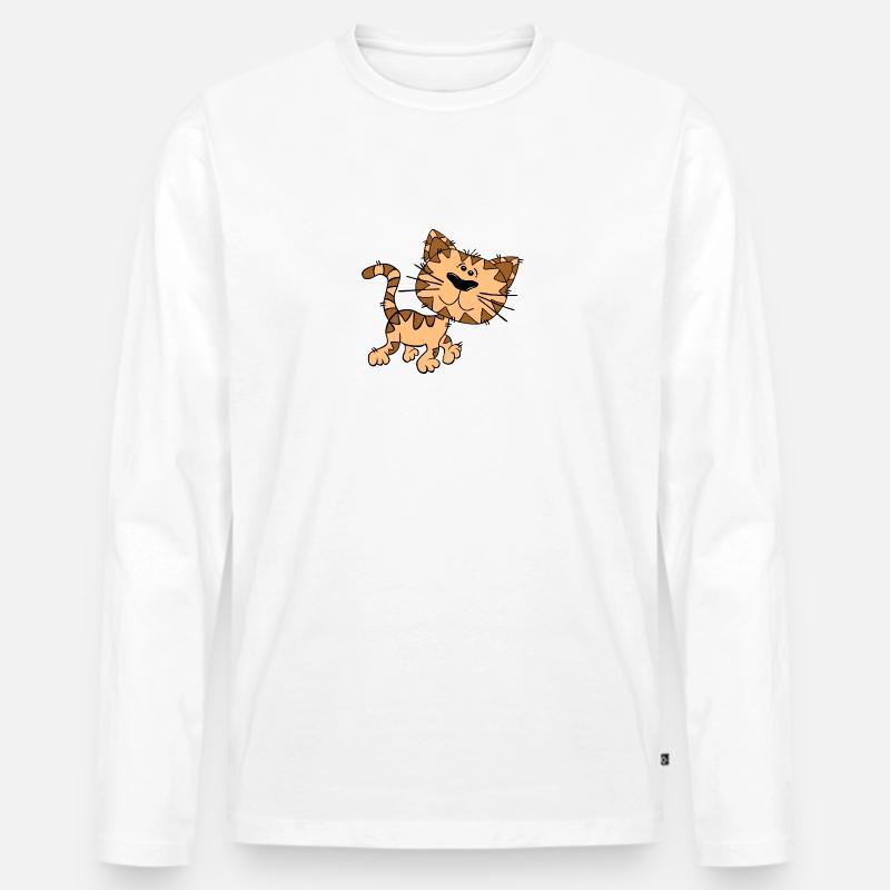 Katzen - Männer Premium Bio Langarmshirt - Weiß