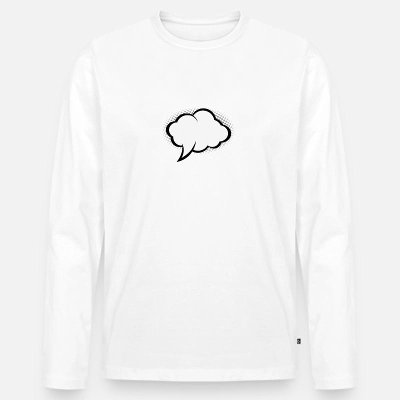 Comic-Sprechblase - Männer Premium Bio Langarmshirt - Weiß