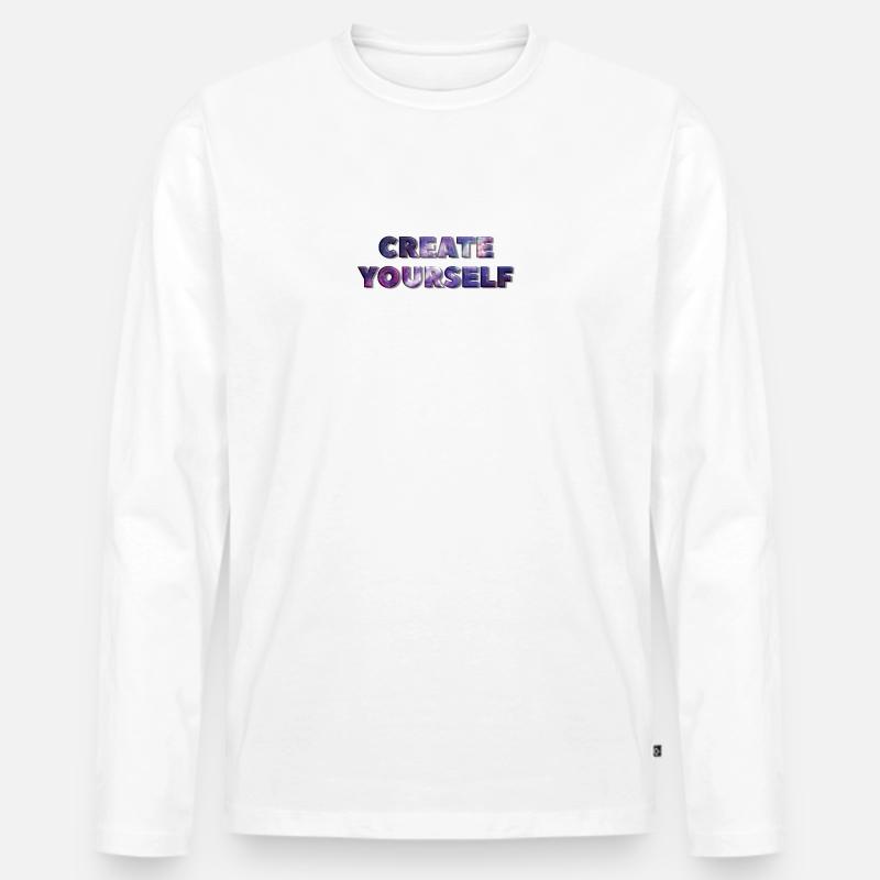 CREATE YOURSELF UNIVERSE - Männer Premium Bio Langarmshirt - Weiß