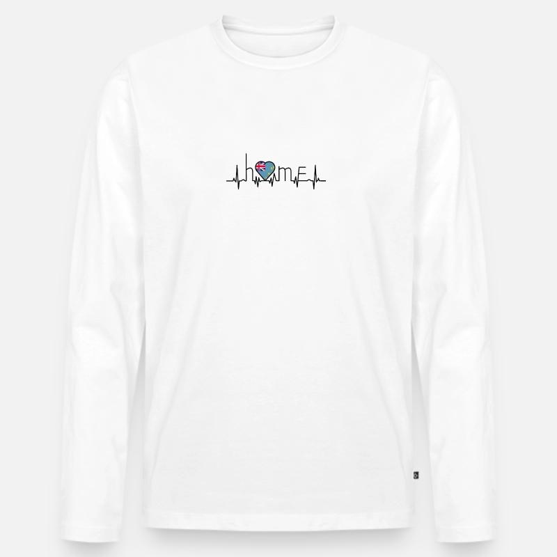 i love home Tuvalu - Männer Premium Bio Langarmshirt - Weiß