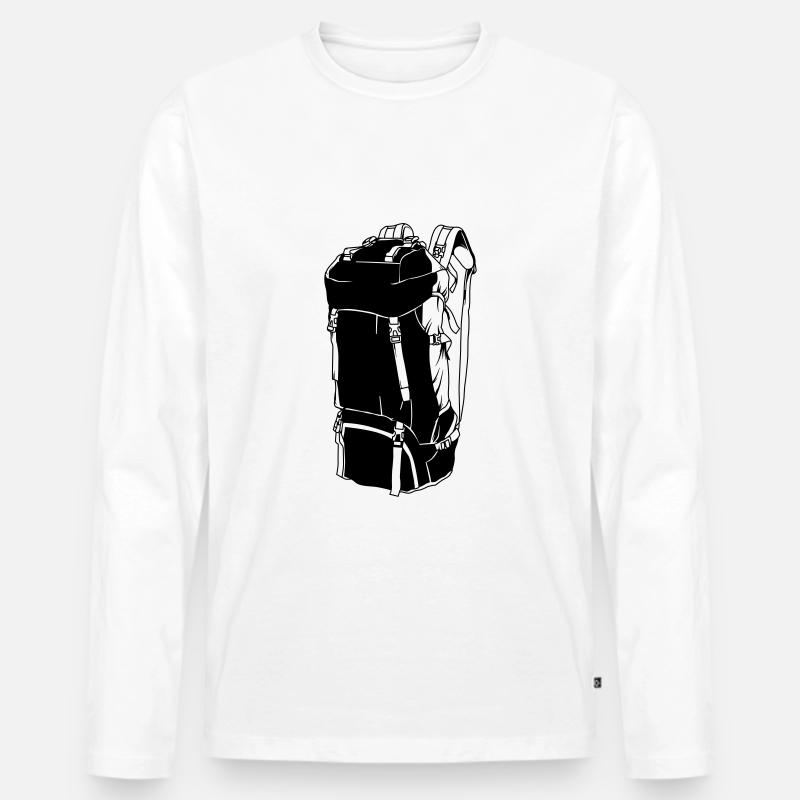 rucksack camping backpacker symbol - Männer Premium Bio Langarmshirt - Weiß