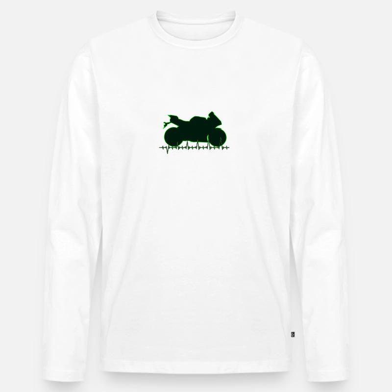 R1cardiogramma01 - Männer Premium Bio Langarmshirt - Weiß