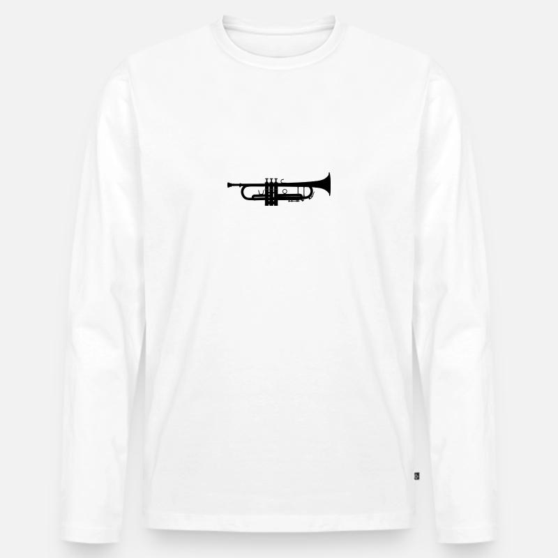 Trompete - Männer Premium Bio Langarmshirt - Weiß