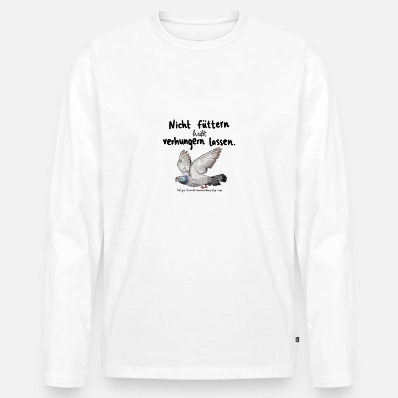 Fliegende Stadttaube - Männer Premium Bio Langarmshirt - Weiß