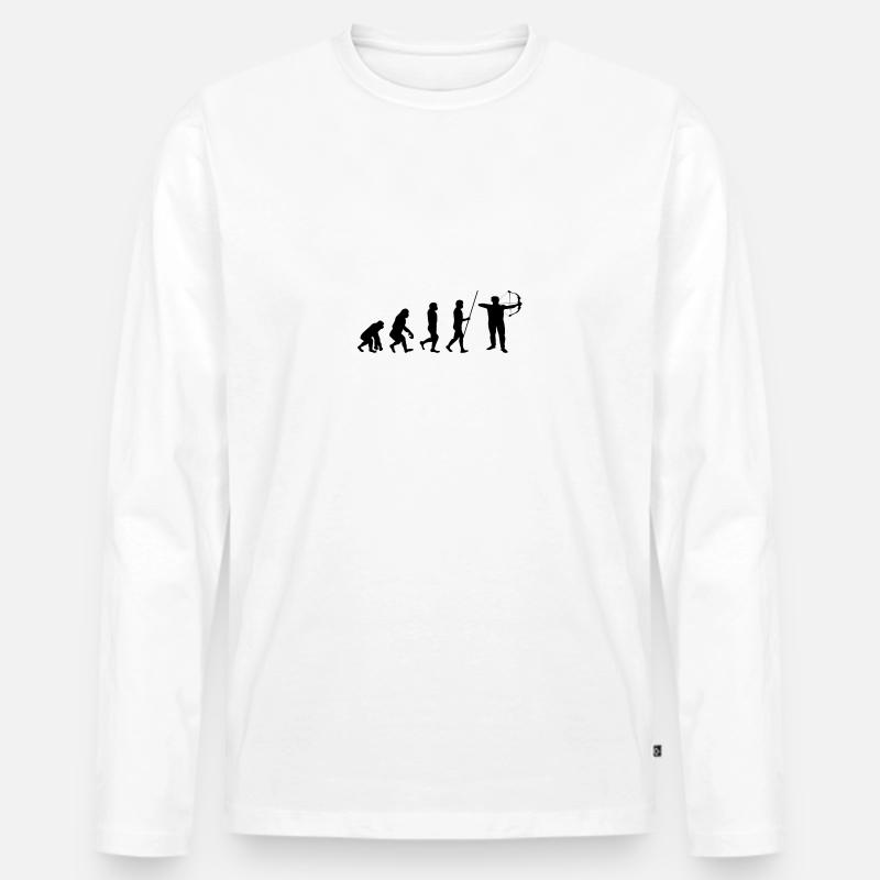 Bogenschießen Evolution - Männer Premium Bio Langarmshirt - Weiß