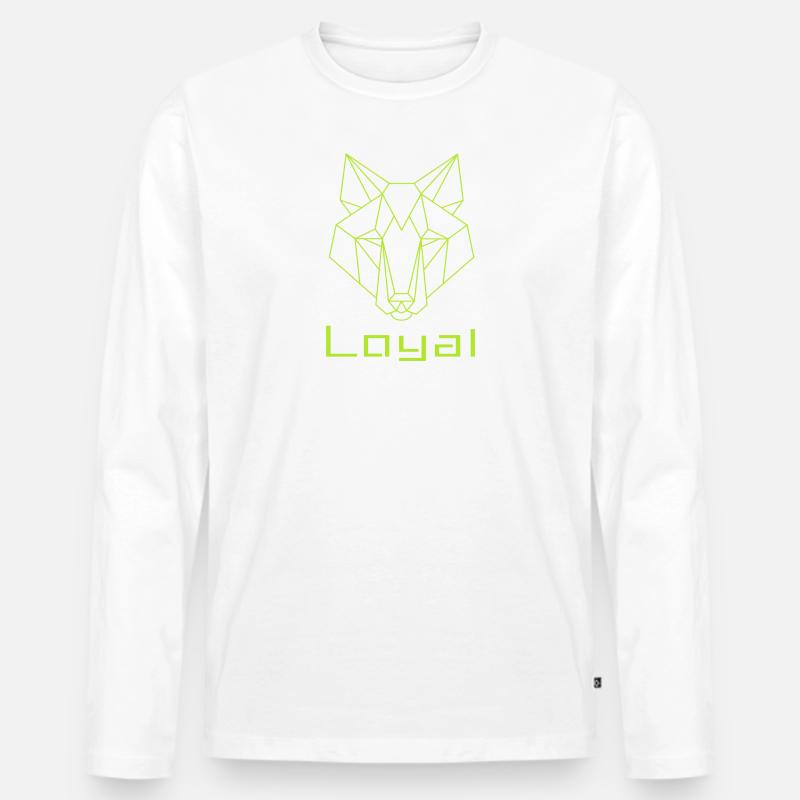 Loyal Wolf Abstrakt - Männer Premium Bio Langarmshirt - Weiß