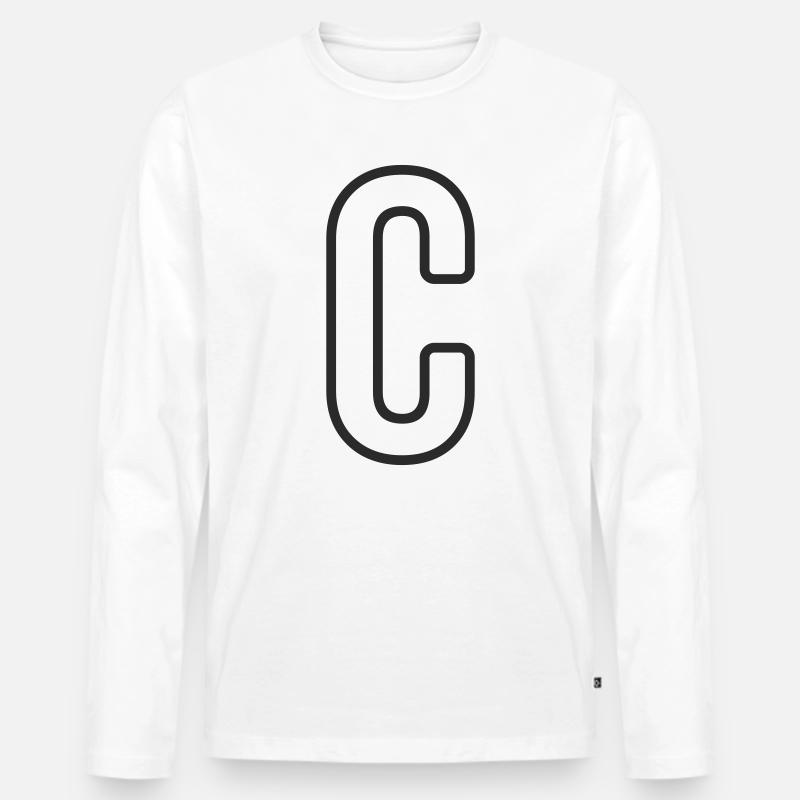 Buchstabe C Typodesign - Männer Premium Bio Langarmshirt - Weiß