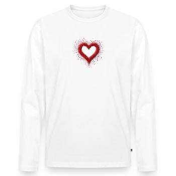Cadre Coeur de Petits Coeurs - Saint Valentin - T-shirt manches longues Premium bio Homme - blanc - Devant - Nico (187cm)
