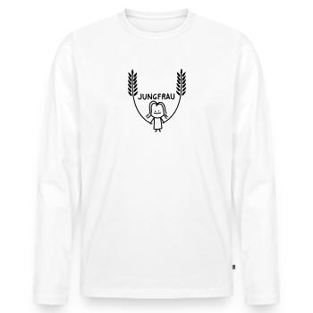 Funny maiden - Men's Premium Organic Long Sleeve Shirt - white - Front - Nico (187cm)