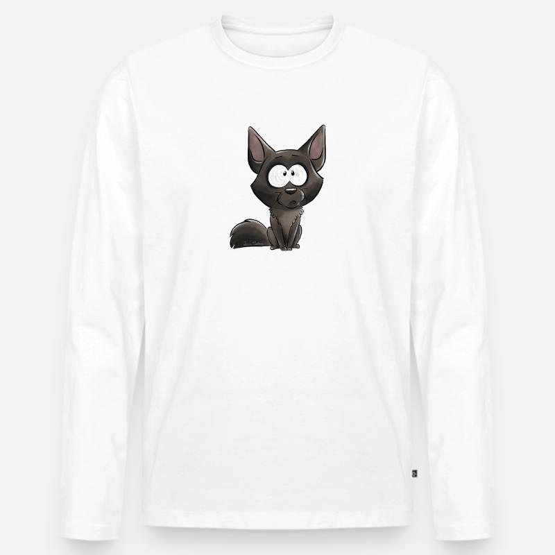 Kelpie - Männer Premium Bio Langarmshirt - Weiß