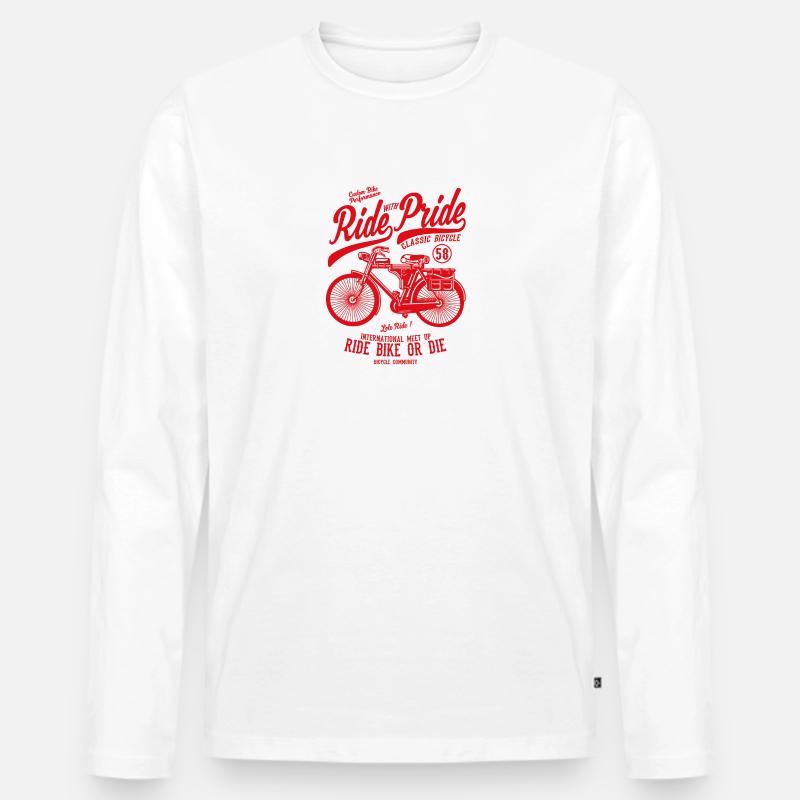 Ride With Pride2 - Männer Premium Bio Langarmshirt - Weiß