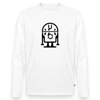 Petit robot - T-shirt manches longues Premium bio Homme - blanc - Devant - Nico (187cm)