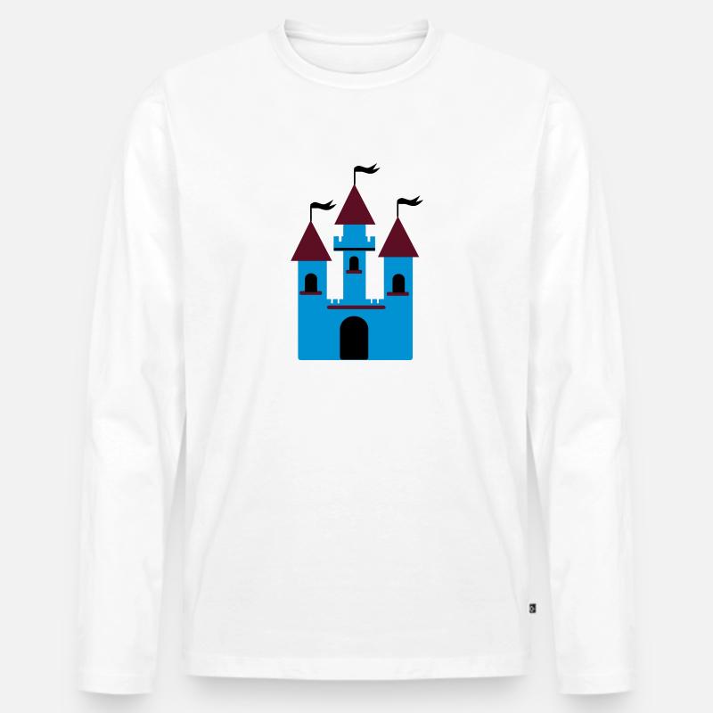 Schloss - Männer Premium Bio Langarmshirt - Weiß