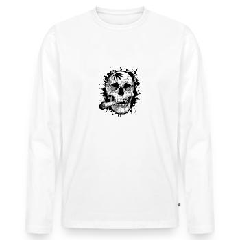 Joint de crâne fumant OG Kush - T-shirt manches longues Premium bio Homme - blanc - Devant - Nico (187cm)
