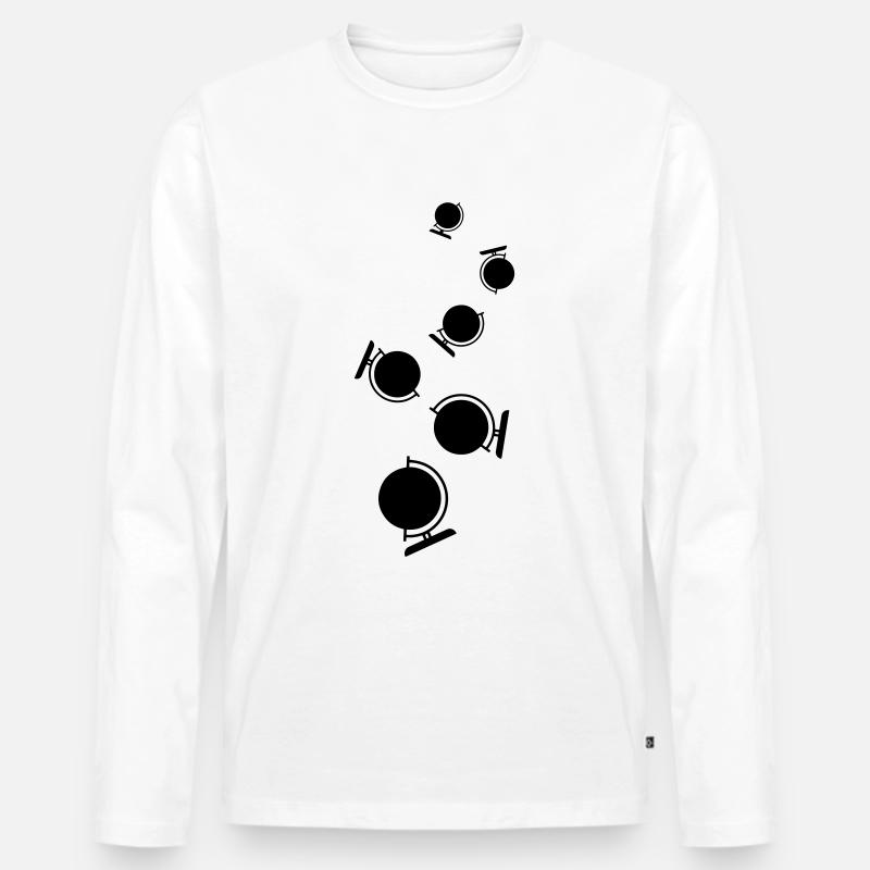 Globus symbol icon - Männer Premium Bio Langarmshirt - Weiß