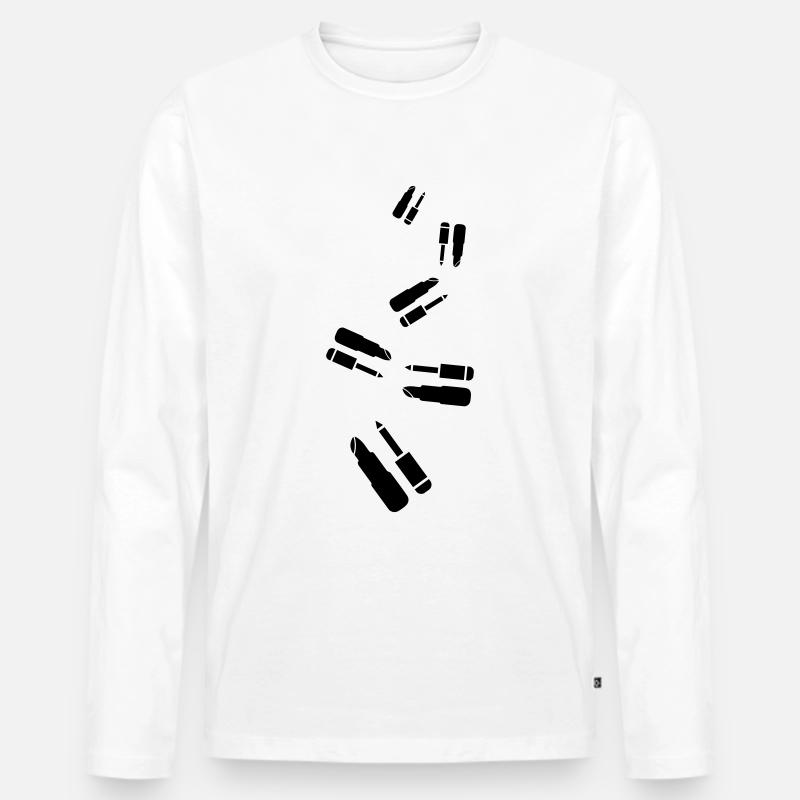 Make Up Kosmetik Icon - Männer Premium Bio Langarmshirt - Weiß