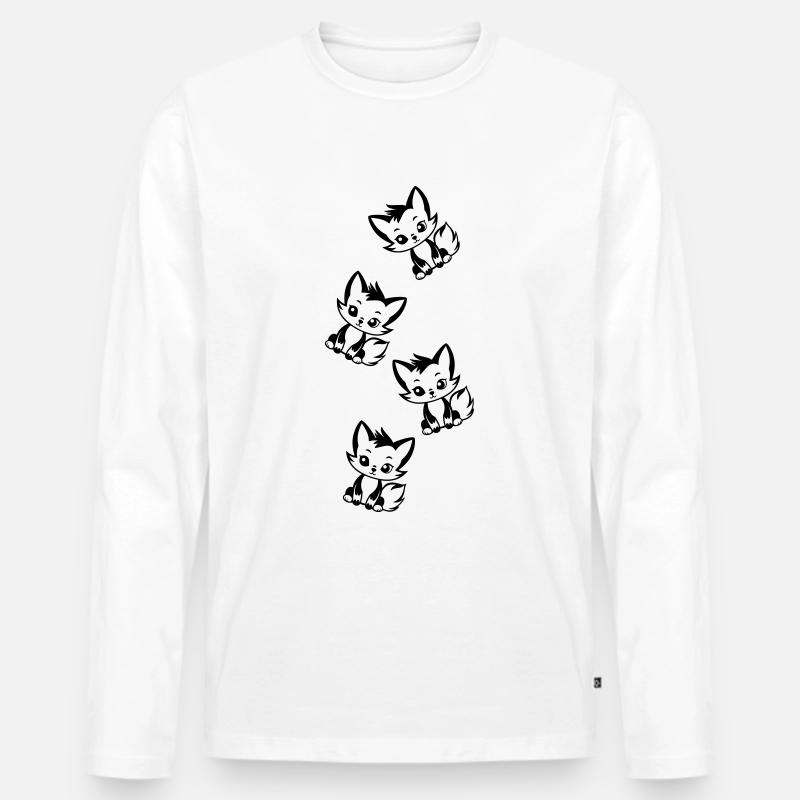 Fuchs Tier Baby - Männer Premium Bio Langarmshirt - Weiß