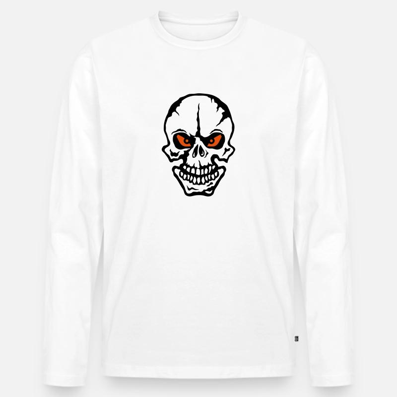 Todeskopf Auge 106 - Männer Premium Bio Langarmshirt - Weiß