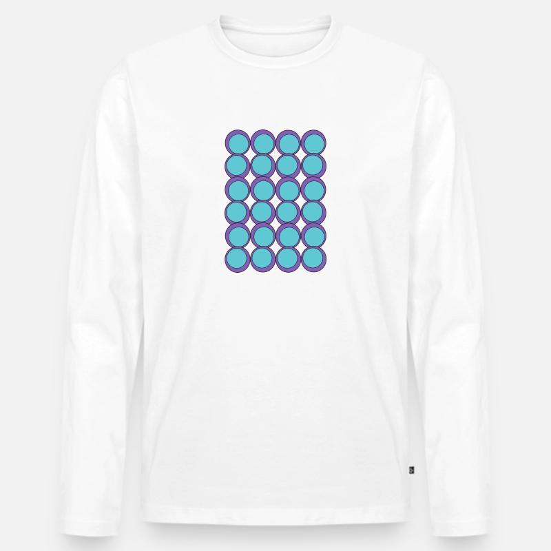 Dots Dots Dots - Männer Premium Bio Langarmshirt - Weiß