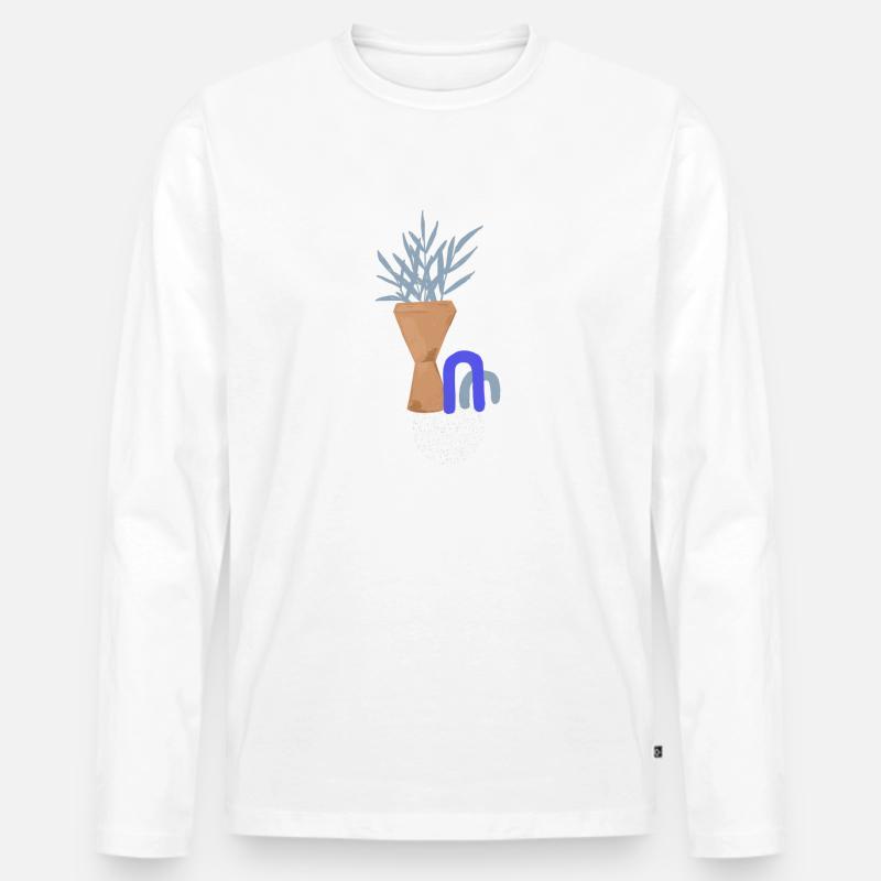 Bogen - Männer Premium Bio Langarmshirt - Weiß