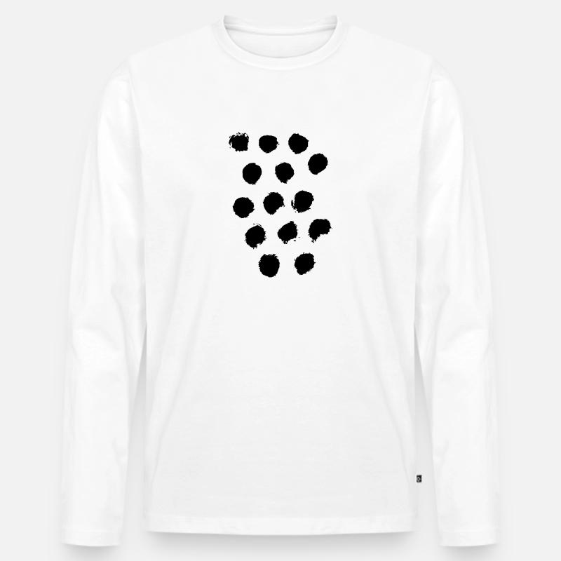 Punkte - Männer Premium Bio Langarmshirt - Weiß