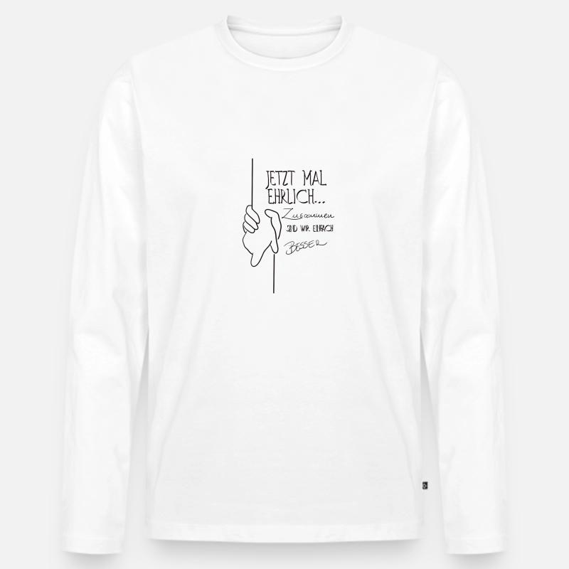 Zusammen sind wird Besser - Männer Premium Bio Langarmshirt - Weiß