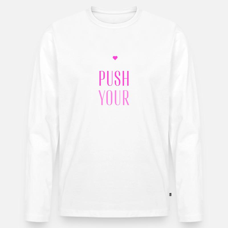 PushYourlimitDesign - Männer Premium Bio Langarmshirt - Weiß