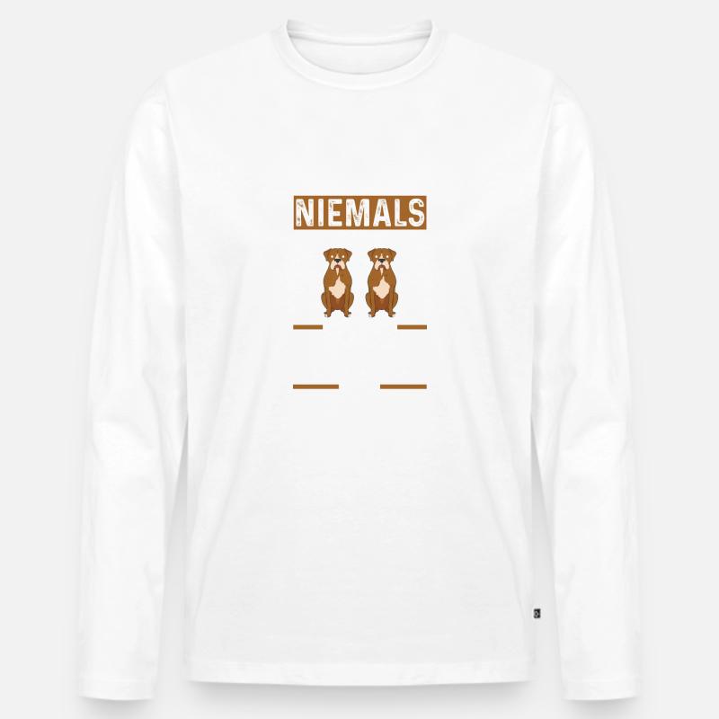 Hund Boxer - Männer Premium Bio Langarmshirt - Weiß