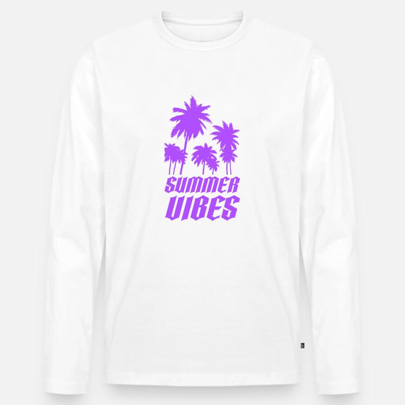 summer vibes - Männer Premium Bio Langarmshirt - Weiß