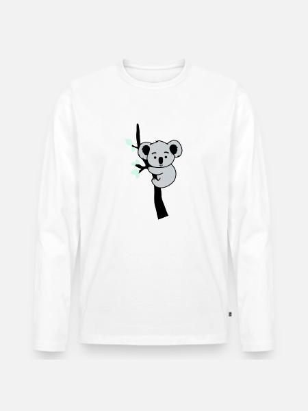 Koala Bear Comic Tree - Men's Premium Organic Long Sleeve Shirt - white