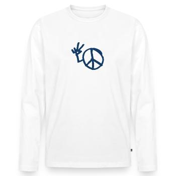 Peace 2 - T-shirt manches longues Premium bio Homme - blanc - Devant - Nico (187cm)