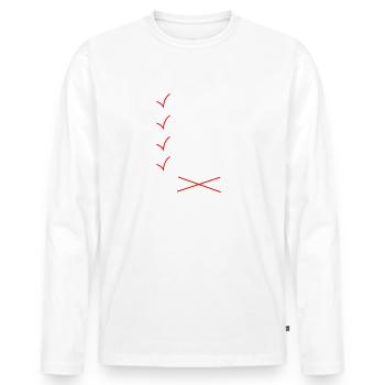 Bras épaule dos abdos jambe de poulet t-shirt - T-shirt manches longues Premium bio Homme - blanc - Devant - Nico (187cm)