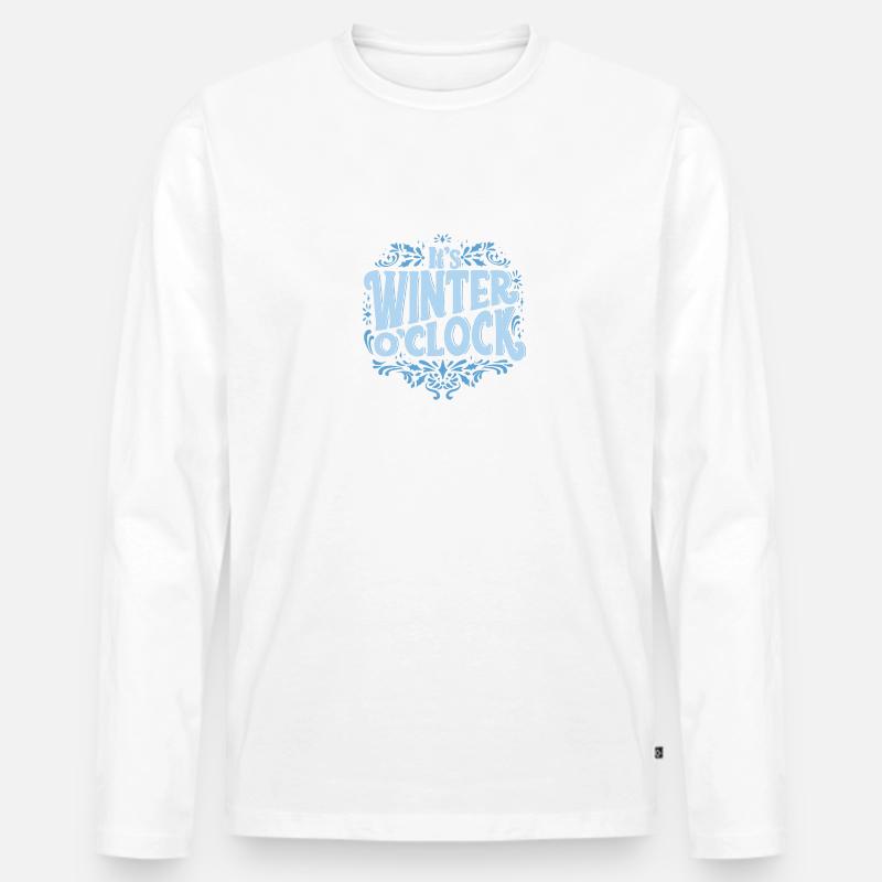 it's winter o'clock - Männer Premium Bio Langarmshirt - Weiß