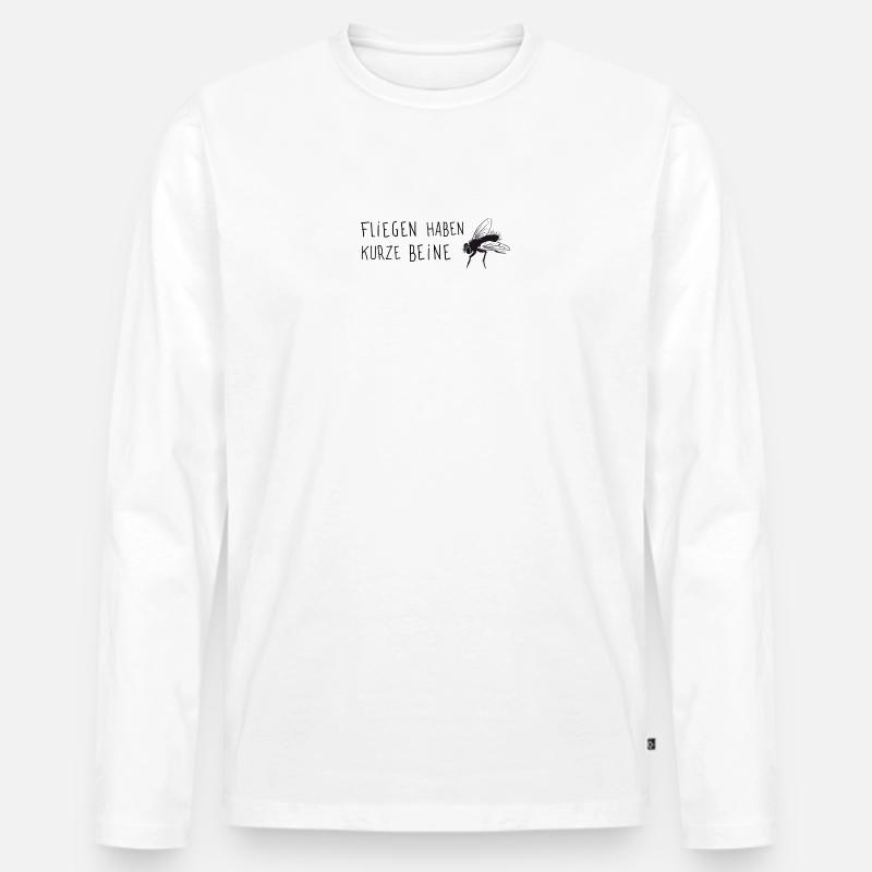 Kurze Beine - Männer Premium Bio Langarmshirt - Weiß