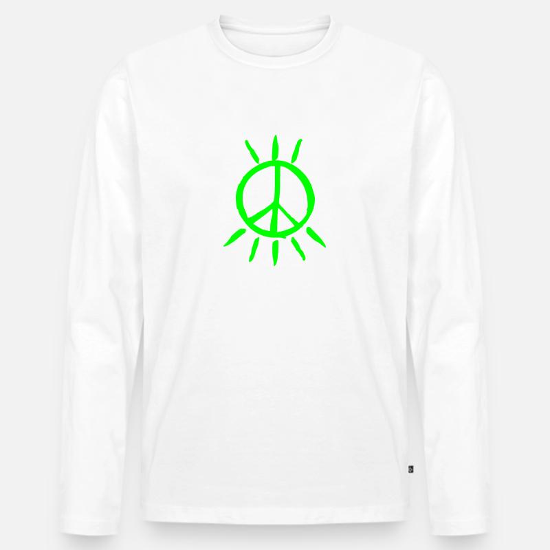 Peace Peacezeichen - Männer Premium Bio Langarmshirt - Weiß