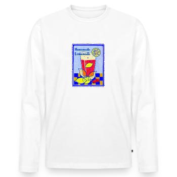 Limonade maison - T-shirt manches longues Premium bio Homme - blanc - Devant - Nico (187cm)